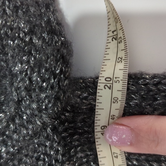 Ann Taylor Womens Sweater Winter Metallic Christmas Holiday Slouchy Cozy Medium - Picture 13 of 17